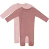 Bebe Bella Kids'  Ribbed Button Up Assorted Romper Set In Brown