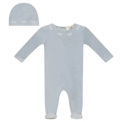 Bebe Bella Kids'  Bebe Embroidered Velour Romper With Hat In Multi
