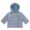 Bebe Bella Boy Front Button Quilted Velour Jacket In Blue