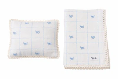Bebe Bella Boy Knit Blanket And Pillow Set In White