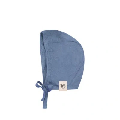 Bebe Bella Babies'  Boy Knit Bonnet With Strap Tie In Blue