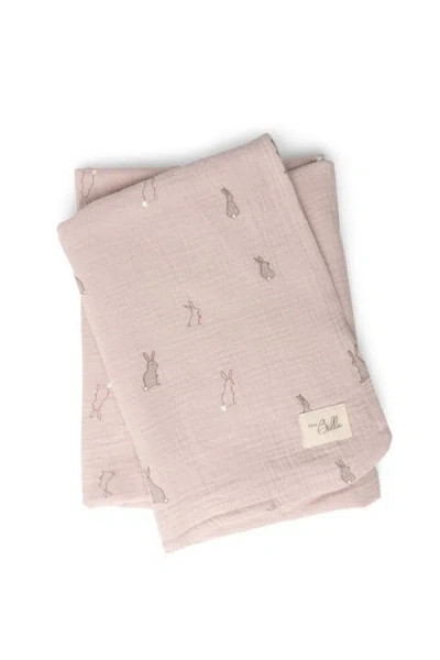 Bebe Bella Bunny Applique Swaddle Knit In Pink