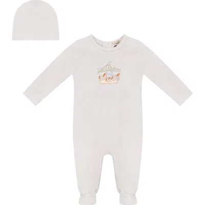 Bebe Bella Babies'  Carousel Print Romper With Hat In Neutral