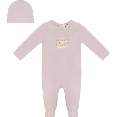 Bebe Bella Babies'  Carousel Print Romper With Hat In Pink