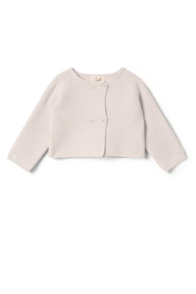 Bebe Bella Babies'  Double Breasted Knit Cardigan In Neutral