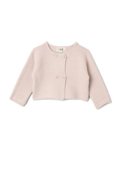 Bebe Bella Babies'  Double Breasted Knit Cardigan In Pink