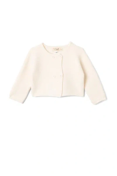 Bebe Bella Babies'  Double Breasted Knit Cardigan In White