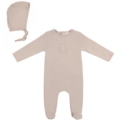Bebe Bella Babies'  Embossed Bear Romper Layette Set In Neutral