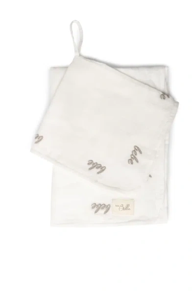 Bebe Bella Embroidered Cotton Gauze Swaddle And Lovey Set In White