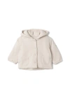 Bebe Bella Front Button Pocket Puff Jacket In White