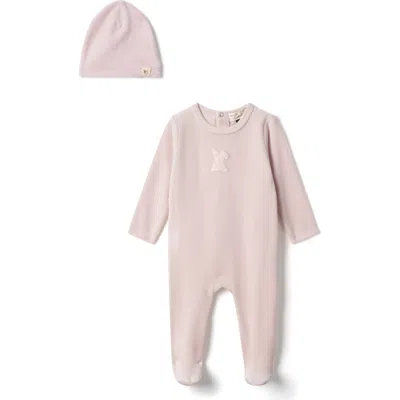 Bebe Bella Babies'  Girl Bunny Applique Velour Romper In Pink