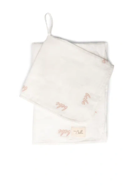 Bebe Bella Girl Embroidered Cotton Gauze Swaddle And Lovey Set In White