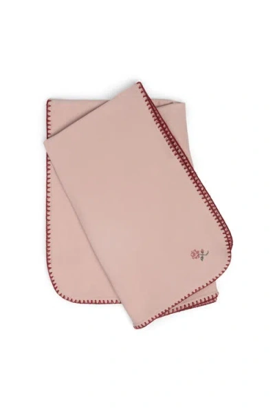 Bebe Bella Girl Embroidered Rocking Horse Blanket Knit In Pink