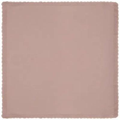 Bebe Bella Girl Knit Crochet Blanket With Crochet Hem Trim In Brown