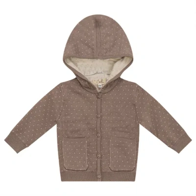 BEBE BELLA BEBE BELLA KNITTED HOODED JACKET WITH PATCH POCKETS