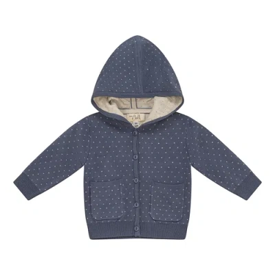 Bebe Bella Kids'  Knitted Hooded Jacket With Patch Pockets In Blue