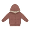 Bebe Bella Kids'  Knitted Hooded Jacket With Patch Pockets In Brown