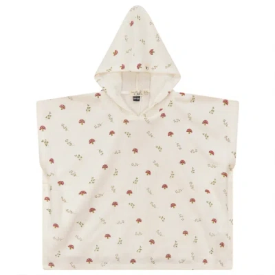 Bebe Bella Plant Printed Terry Poncho In White
