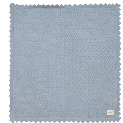 Bebe Bella Pointelle Knit Blanket With Scallope Edge In Blue
