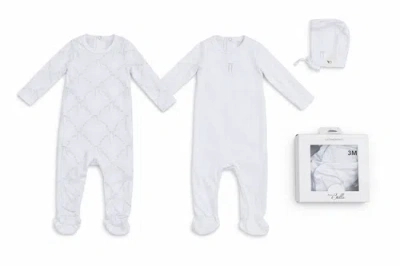 Bebe Bella Kids'  Pointelle Strechy Footed Pack In White