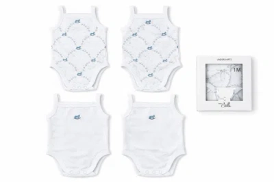 Bebe Bella Babies'  Rib Rocking Horse Undershirts Pack In White