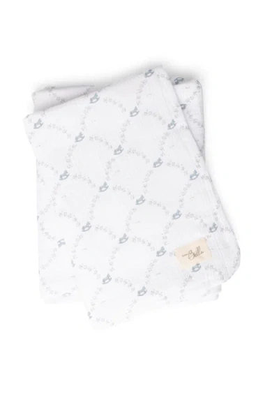 Bebe Bella Rocking Horse Print Knit Swaddle In White