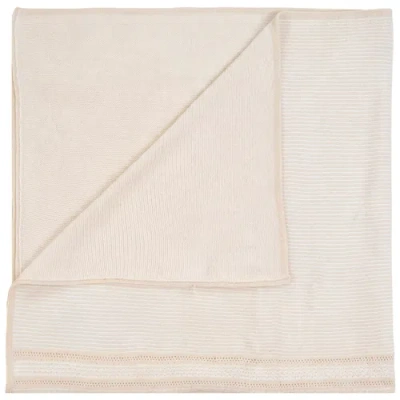 Bebe Bella Striped Pointelle Knit Blanket In Brown