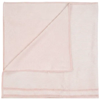 Bebe Bella Babies'  Striped Pointelle Knit Blanket In Pink