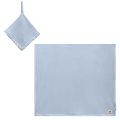 Bebe Bella Velour Rib Blanket With Matching Lovey In Blue