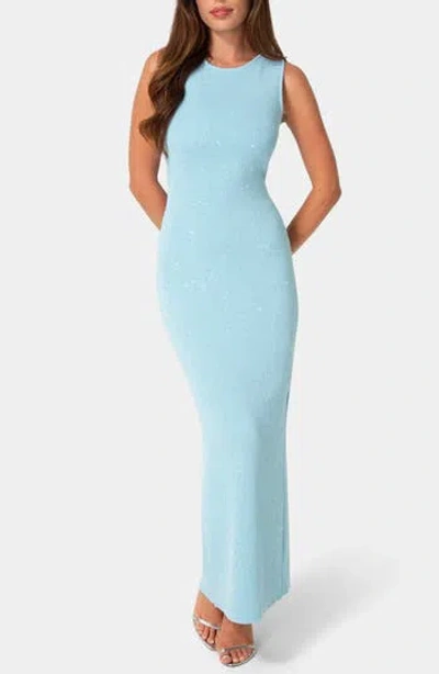 Bebe Boatneck Lurex Knit Maxi Dress