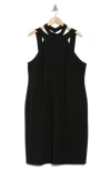 Bebe Body-con Cocktail Halter Dress In Black