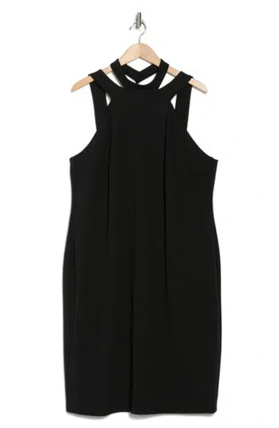 Bebe Body-con Cocktail Halter Dress In Black