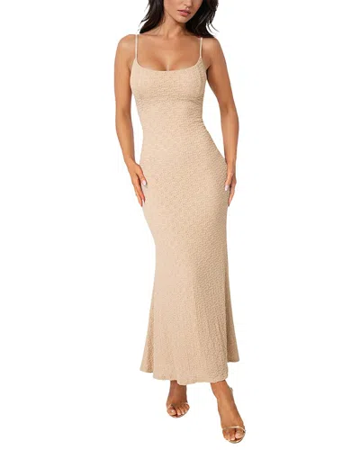 Bebe Bodycon Maxi Dress In Neutral