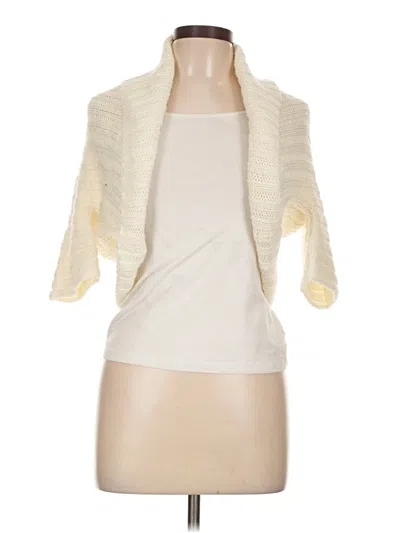 Pre-owned Bebe Cardigan Sweater In White