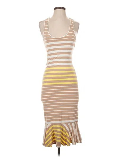 Pre-owned Bebe Casual Dress In Tan