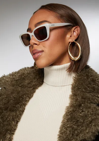 Bebe Cateye Sunglasses In Milky White