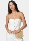 Bebe Celia Monogram Flap Crossbody In Beige