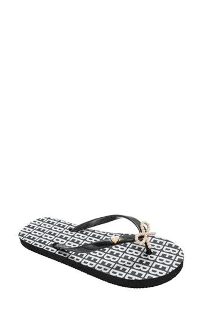 Bebe Charm Flip Flop In Black