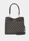 BEBE CINZIA PRINTED MONOGRAM SATCHEL