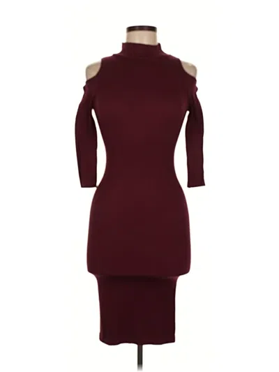 Pre-owned Bebe Cocktail Dress In Burgundy