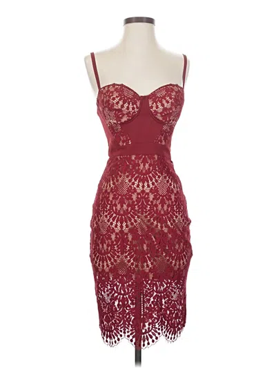 Pre-owned Bebe Cocktail Dress In Burgundy