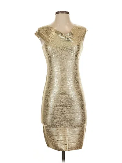 Pre-owned Bebe Cocktail Dress In Gold