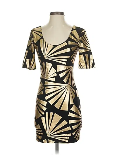 Pre-owned Bebe Cocktail Dress In Gold