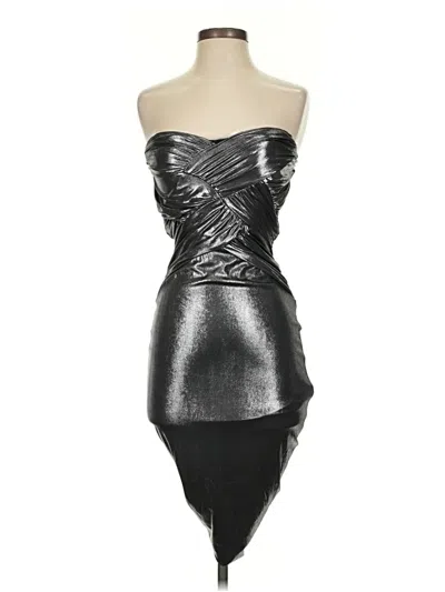Pre-owned Bebe Cocktail Dress In Silver