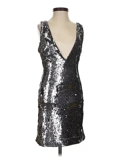 Pre-owned Bebe Cocktail Dress In Silver