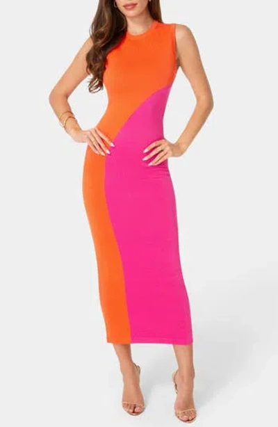 Bebe Colorblock Sleeveless Maxi Sweater Dress In Multi