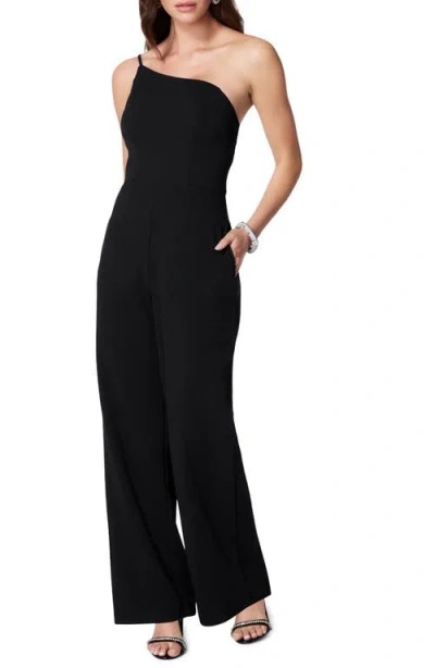 Bebe One Shoulder Core Jumpsuit In Black