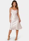 Bebe Womens Sateen Midi Slip Dress In Blush