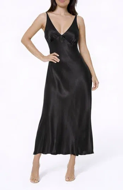 Bebe Crepe V-neck Maxi Dress In Blue