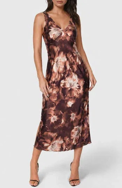 Bebe Crepe V-neck Maxi Dress In Multi